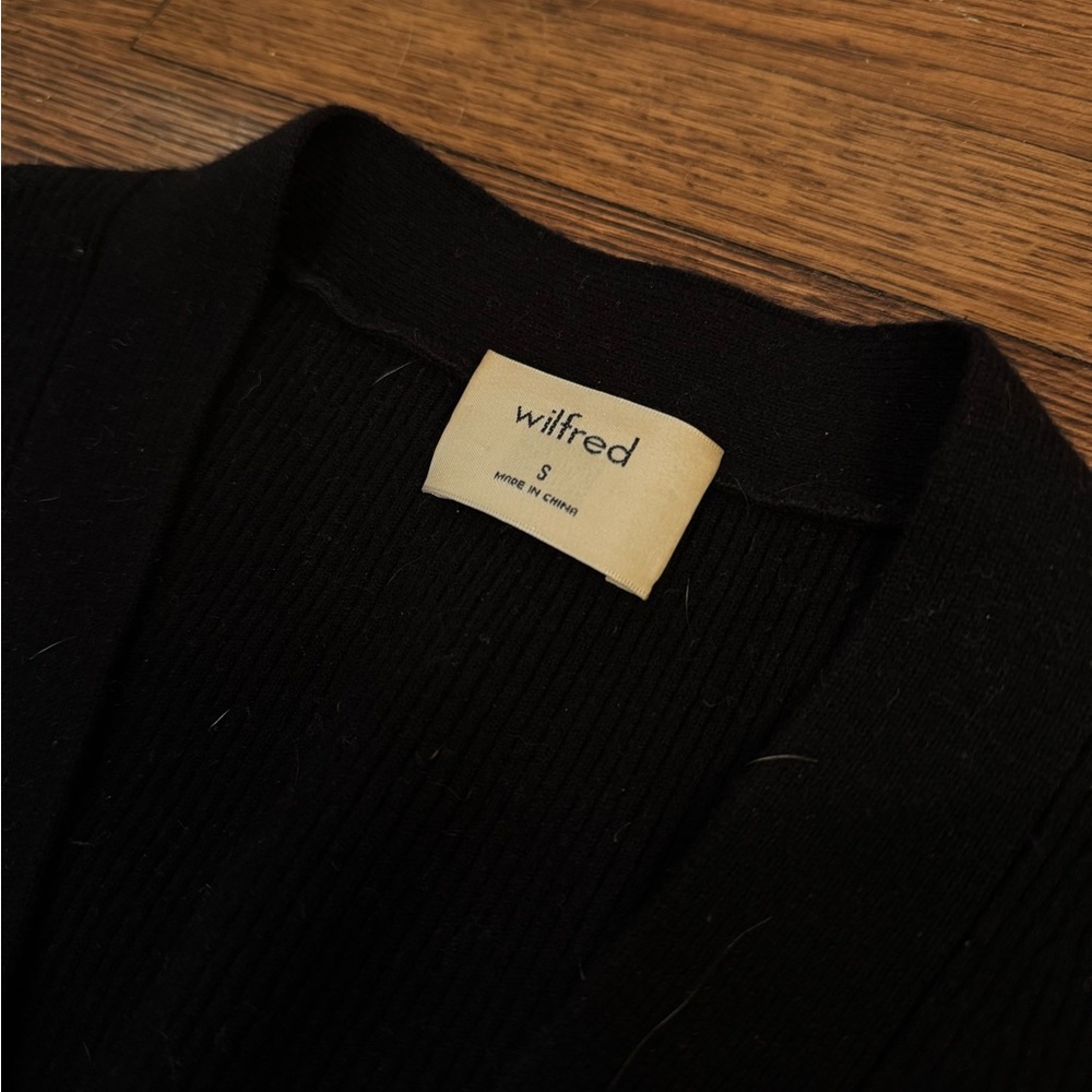 Wilfred Charcoal Tight Long Sleeve Tavola Sweater Dress Button Down Size Small - Picture 5 of 6